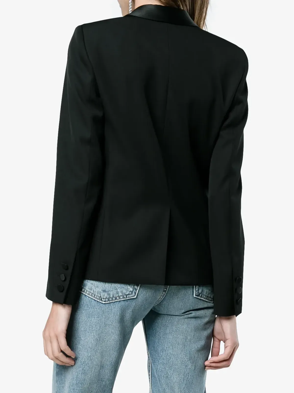 Saint Laurent アイコニック ル・スモーキング クロップドブレザー ブラック - 画像4