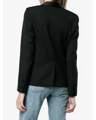 Saint Laurent アイコニック ル・スモーキング クロップドブレザー ブラック - サムネイル4
