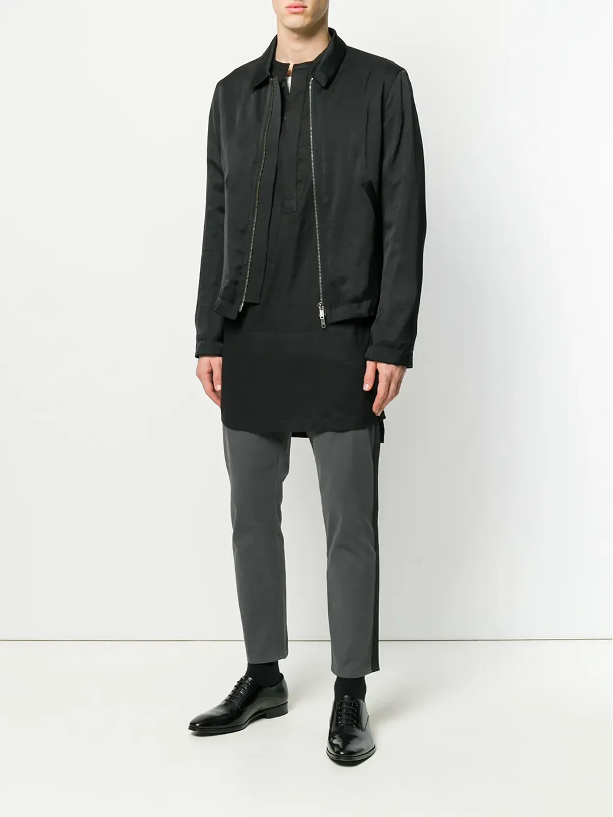 Haider Ackermann 黒の軽量ジップジャケット - 画像2