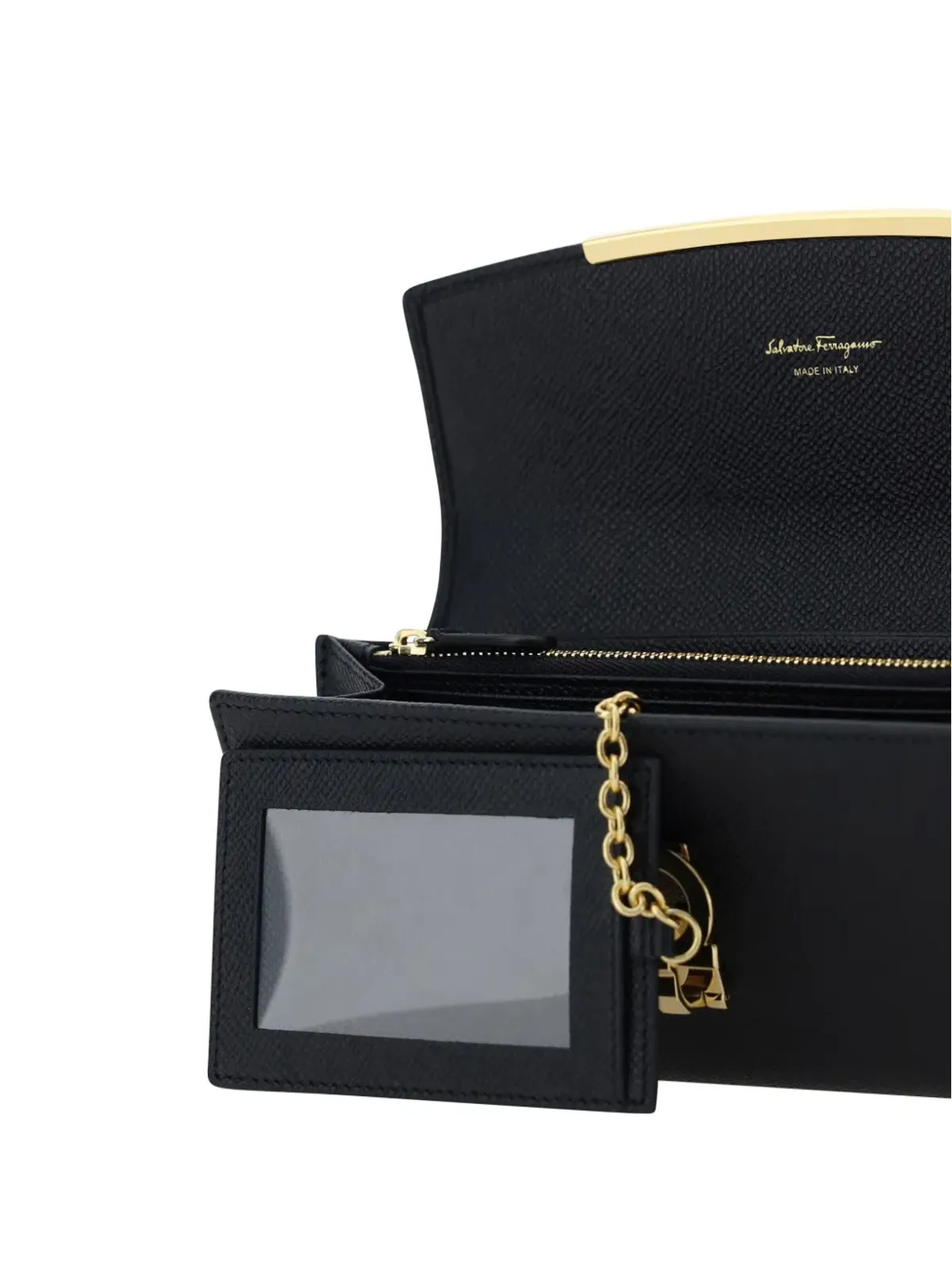 Ferragamo ガンチーニ フリップロック レザー パース - 画像3