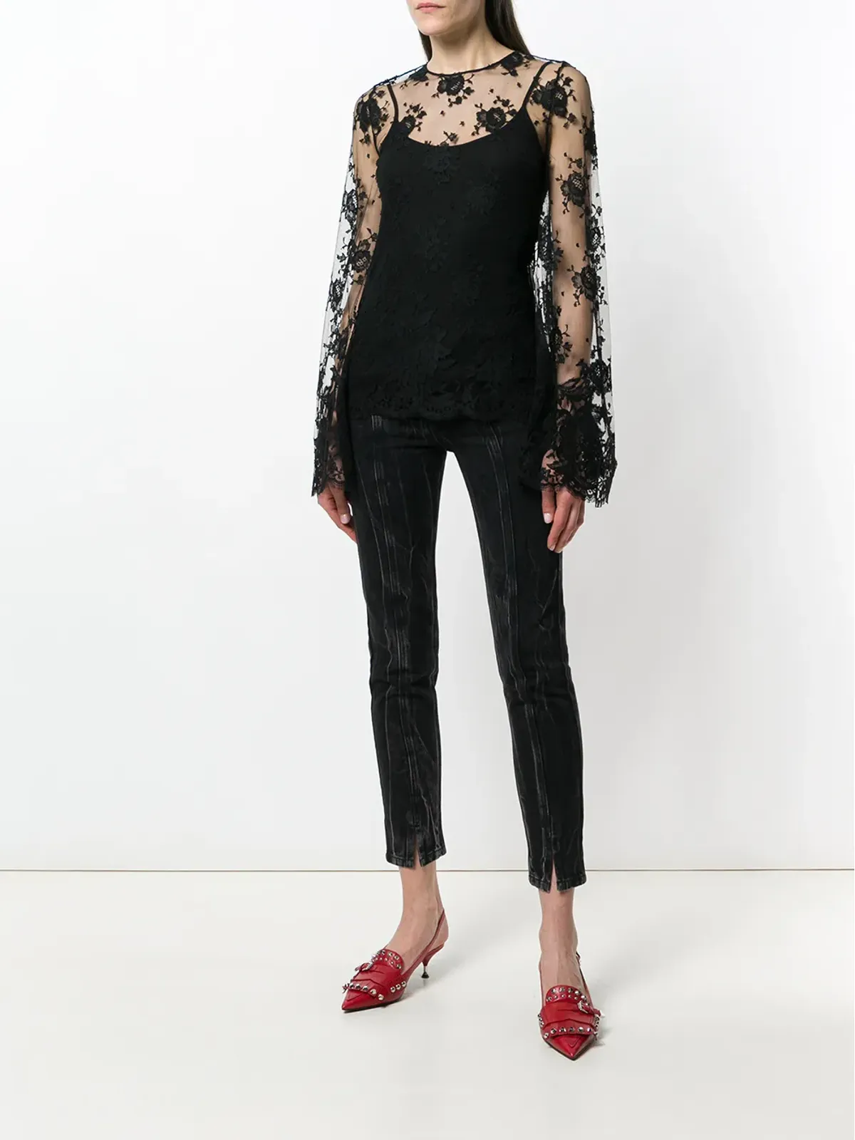 Givenchy シアー花柄レースブラウス - 画像2
