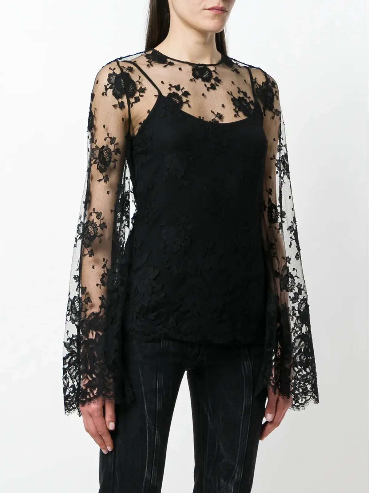 Givenchy シアー花柄レースブラウス - 画像3