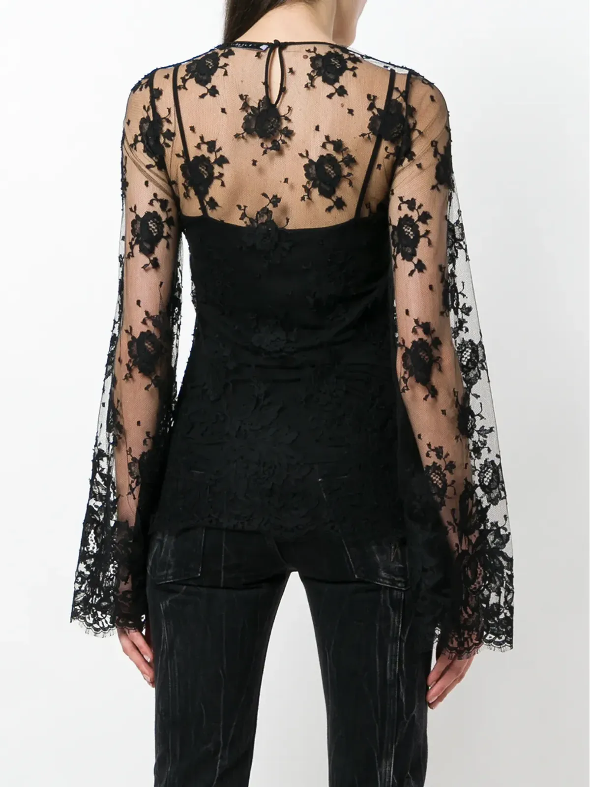 Givenchy シアー花柄レースブラウス - 画像4
