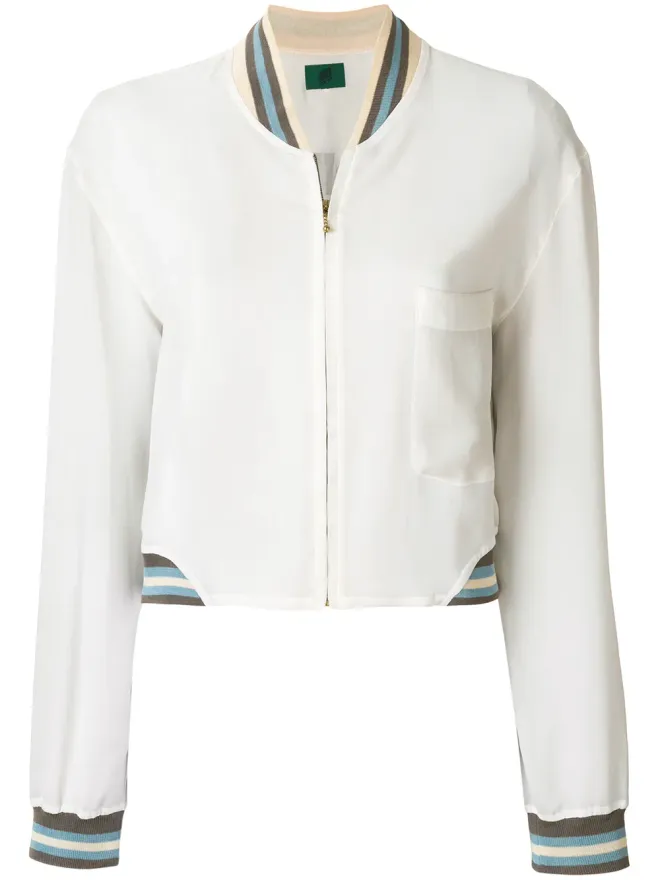 Jean Paul Gaultier Pre-Owned Jean Paul Gaultier Pre-Owned シアー ボンバー ジャケット ホワイトの商品画像