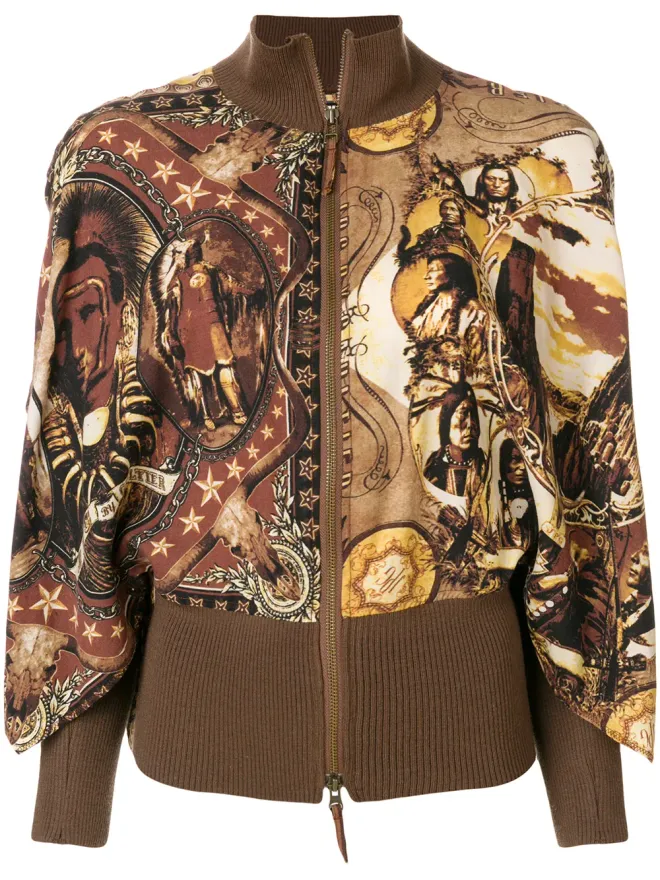 Jean Paul Gaultier Pre-Owned Jean Paul Gaultier Pre-Owned リブ編みディテールプリントジャケットの商品画像