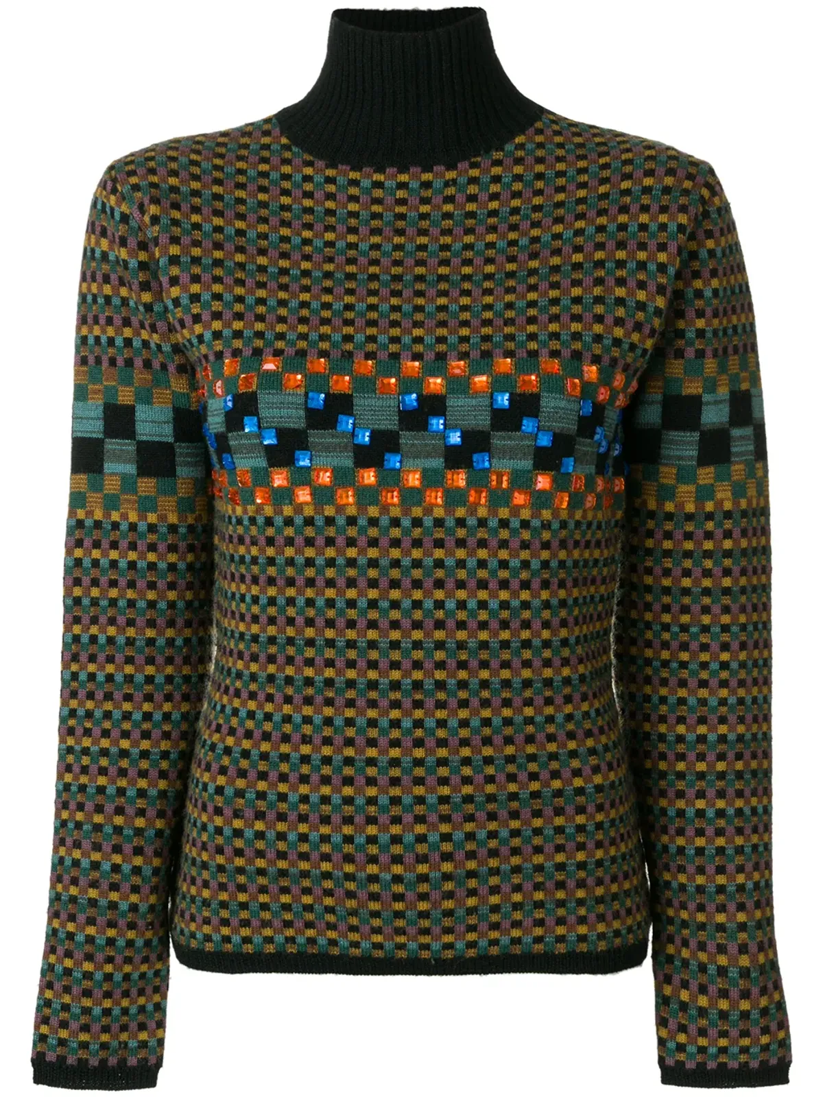 Jean Paul Gaultier Pre-Owned スクエア柄ニットジャンパー（マルチカラー） - 画像1