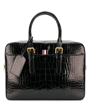 Thom Browne アリゲーターレザー ビジネスバッグ - ブラック - サムネイル1