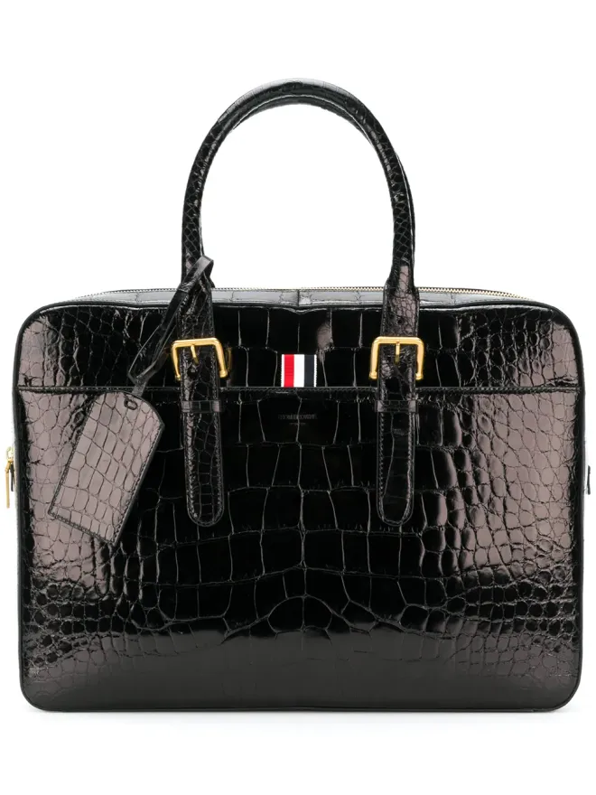 Thom Browne Thom Browne アリゲーターレザー ビジネスバッグ - ブラックの商品画像