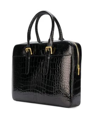 Thom Browne アリゲーターレザー ビジネスバッグ - ブラック - サムネイル3