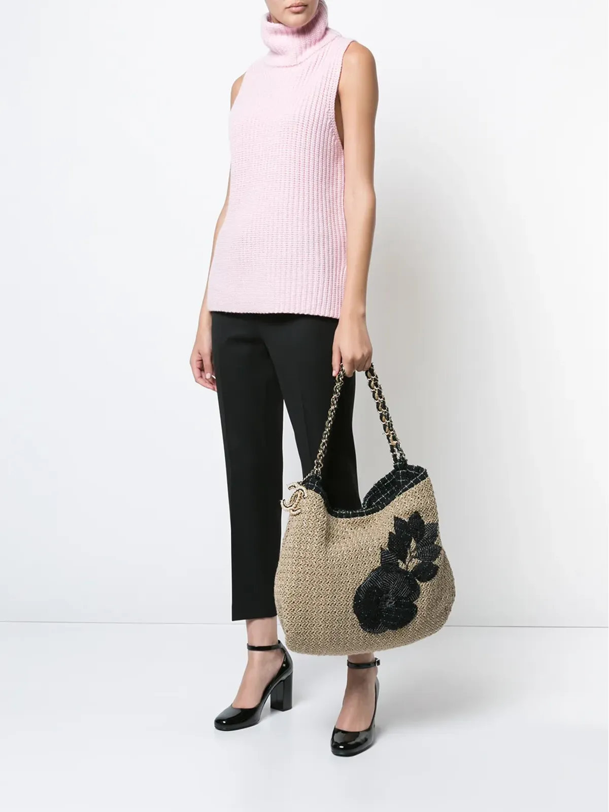 CHANEL ビンテージ Camellia Coco Country トート - 画像2