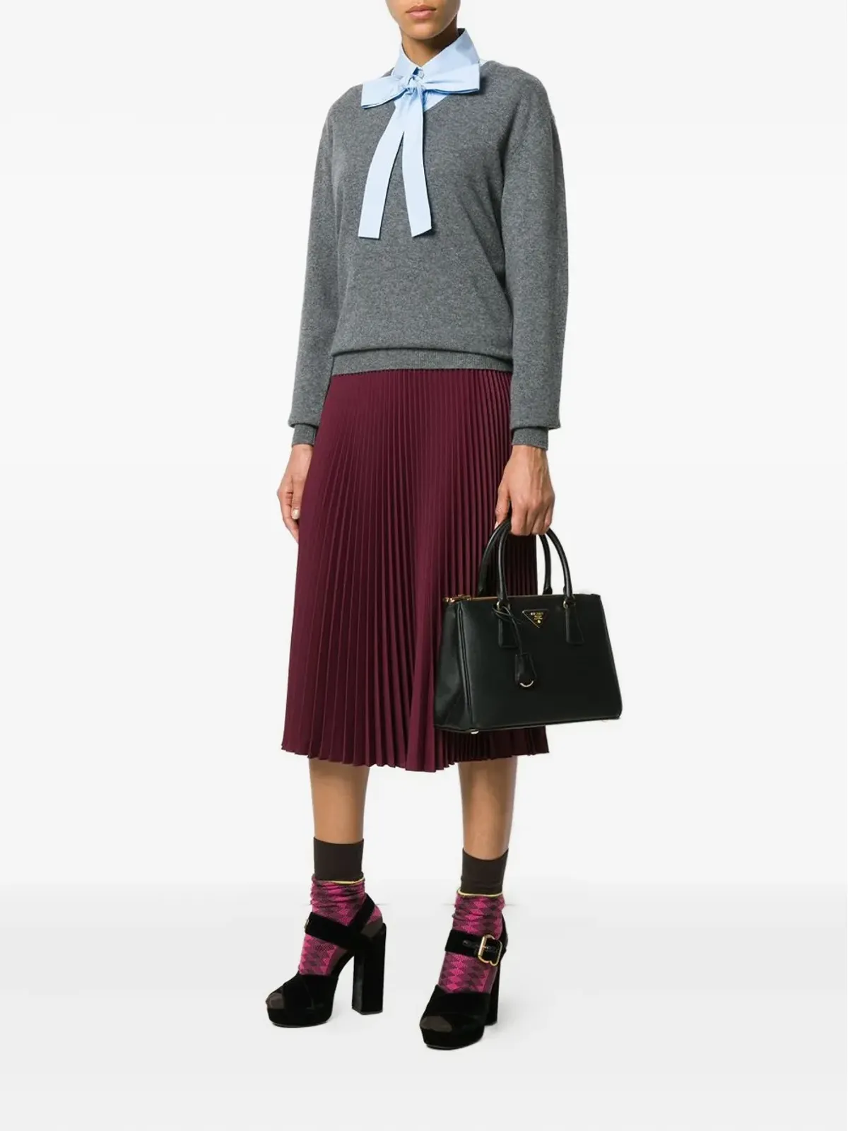 Prada トップハンドル ロゴプレート トートバッグ - 画像2