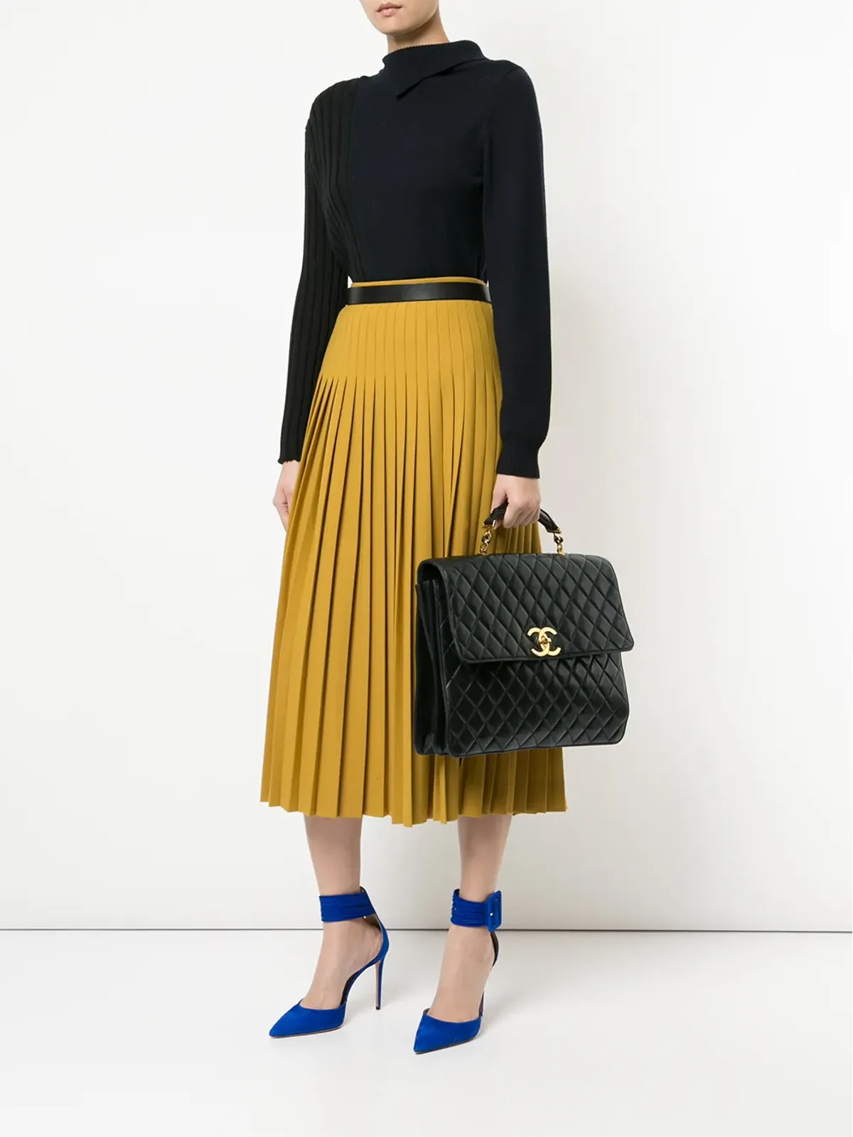 CHANEL Pre-Owned quilted briefcase business handbag - Black - 画像2