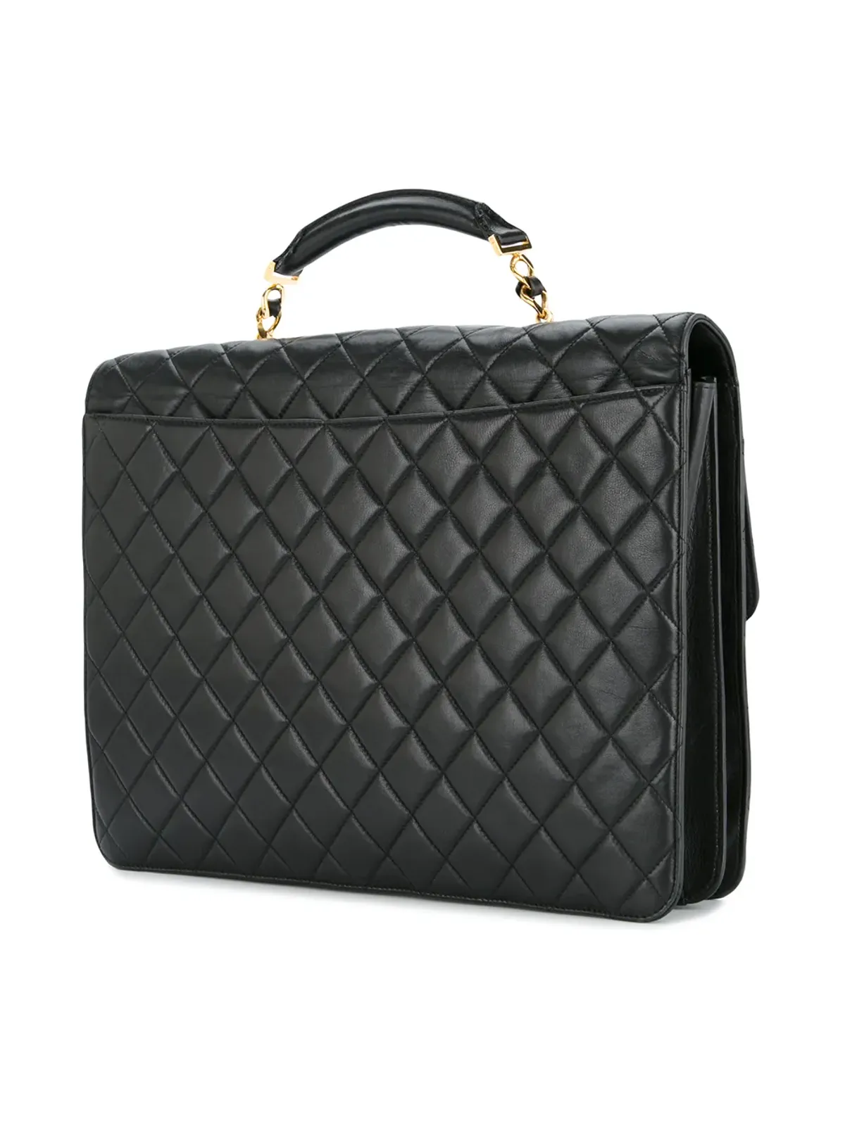 CHANEL Pre-Owned quilted briefcase business handbag - Black - 画像3