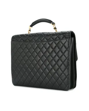 CHANEL Pre-Owned quilted briefcase business handbag - Black - サムネイル3