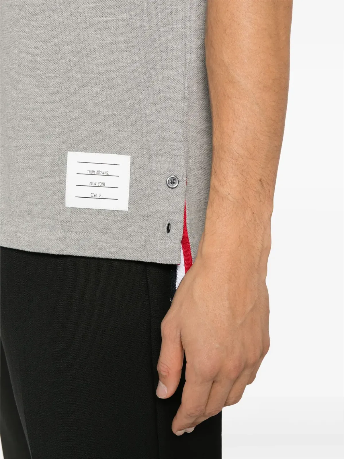 Thom Browne RWBストライプ ピケ Tシャツ - グレー - 画像5