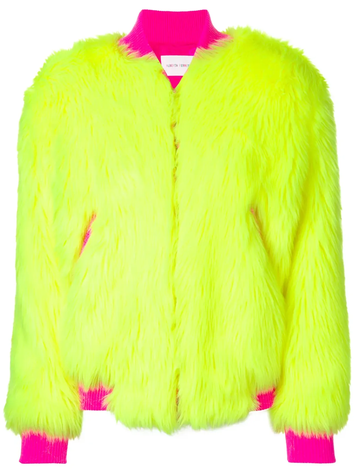 Alberta Ferretti フェイクファー ボンバー ジャケット イエロー - 画像1