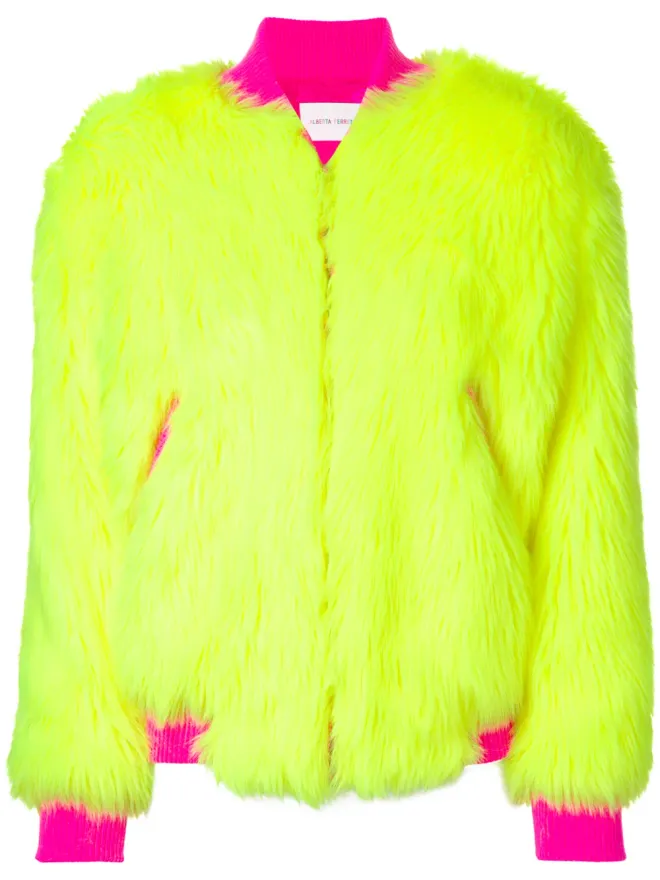 Alberta Ferretti Alberta Ferretti フェイクファー ボンバー ジャケット イエローの商品画像