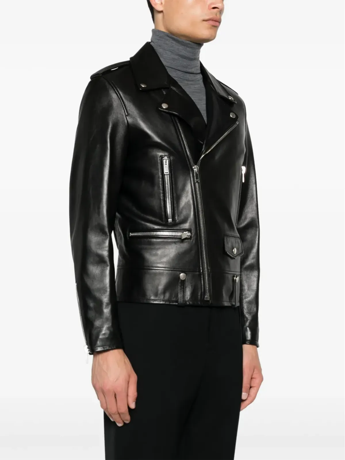 Saint Laurent バイカージャケット ブラック - 画像3