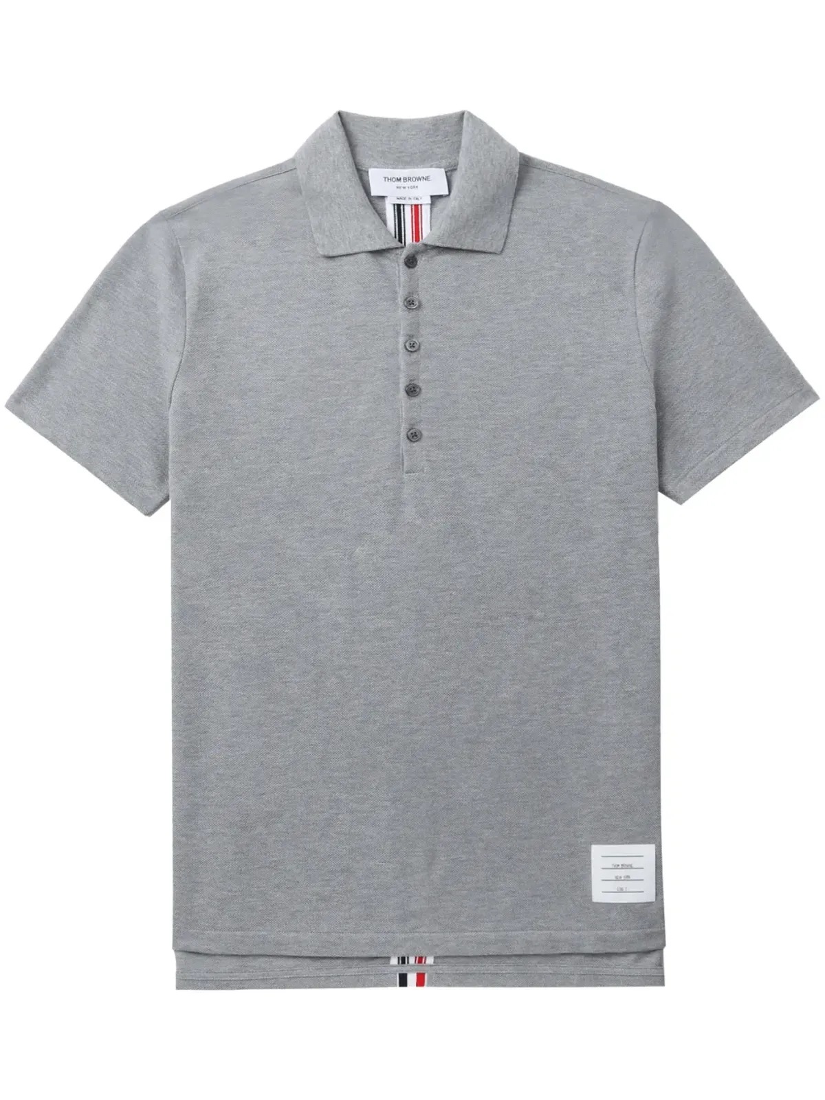 Thom Browne センター・バック・ストライプ ピケ ポロトップ - 画像1