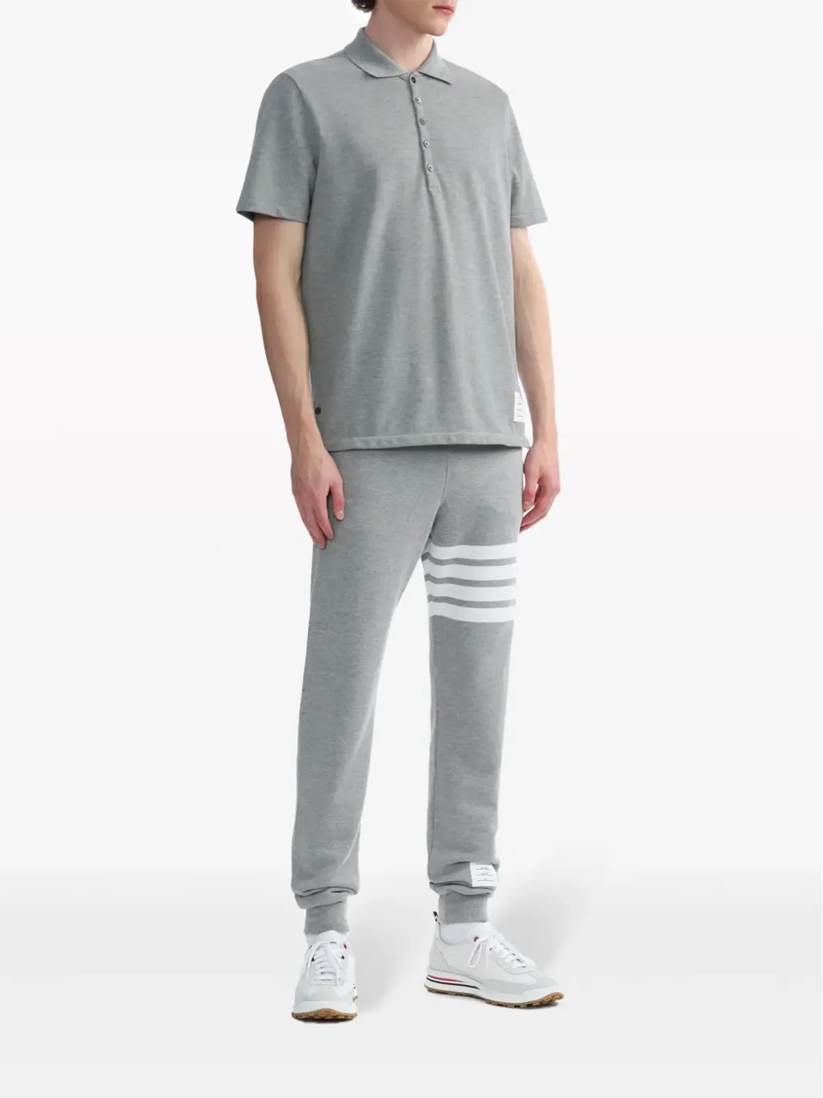 Thom Browne センター・バック・ストライプ ピケ ポロトップ - 画像2