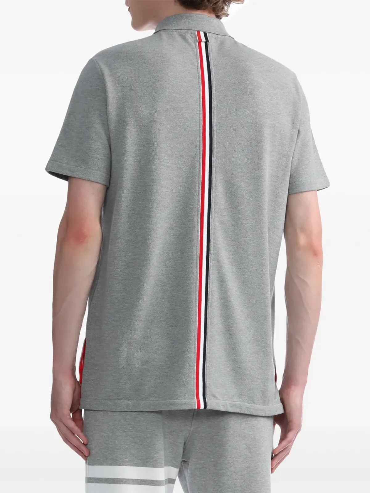 Thom Browne センター・バック・ストライプ ピケ ポロトップ - 画像4