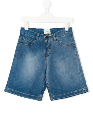 Fendi Kids ロゴパッチ デニムショーツ - サムネイル1