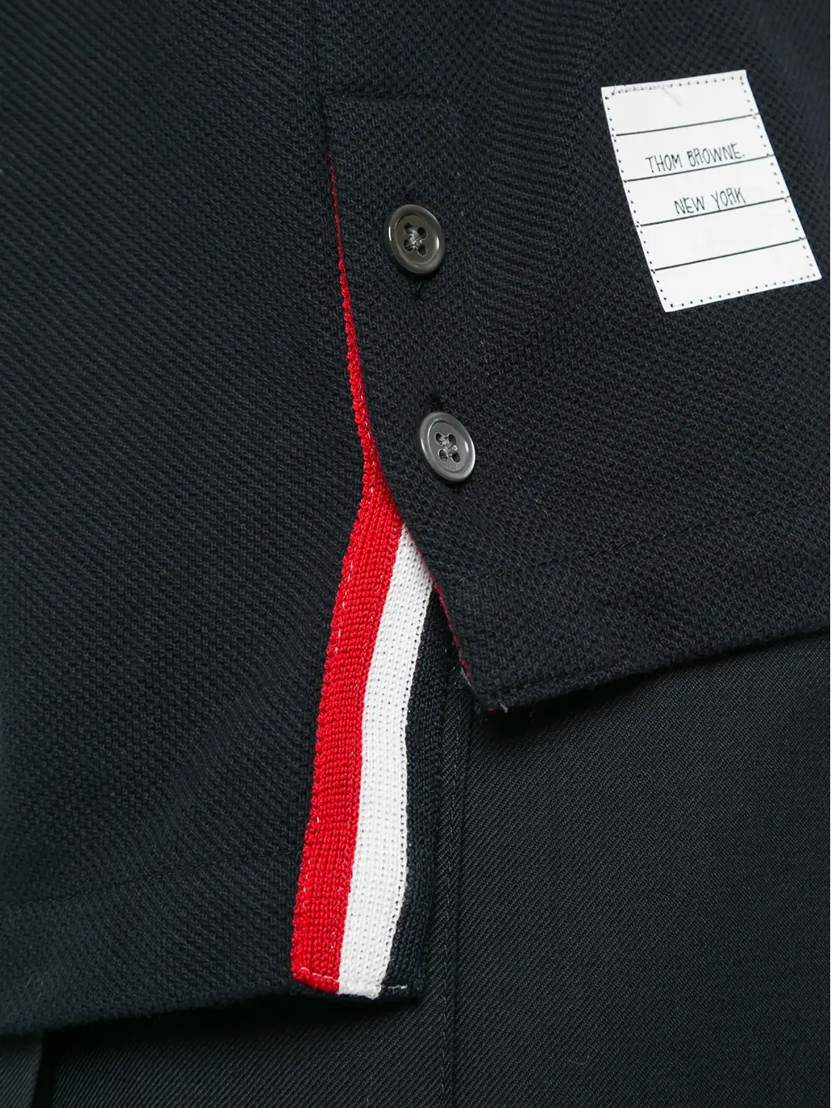 Thom Browne ストライプトリム ポロトップ - 画像5