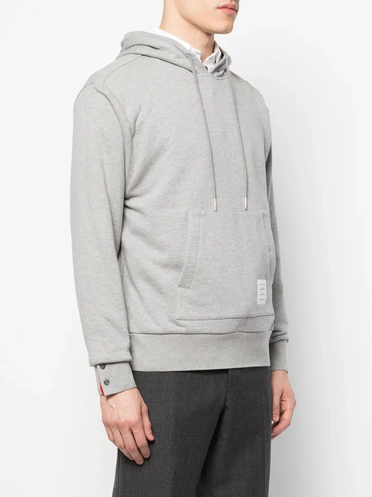 Thom Browne ストライプディテール コットンジャージー フード付きパーカー - 画像3