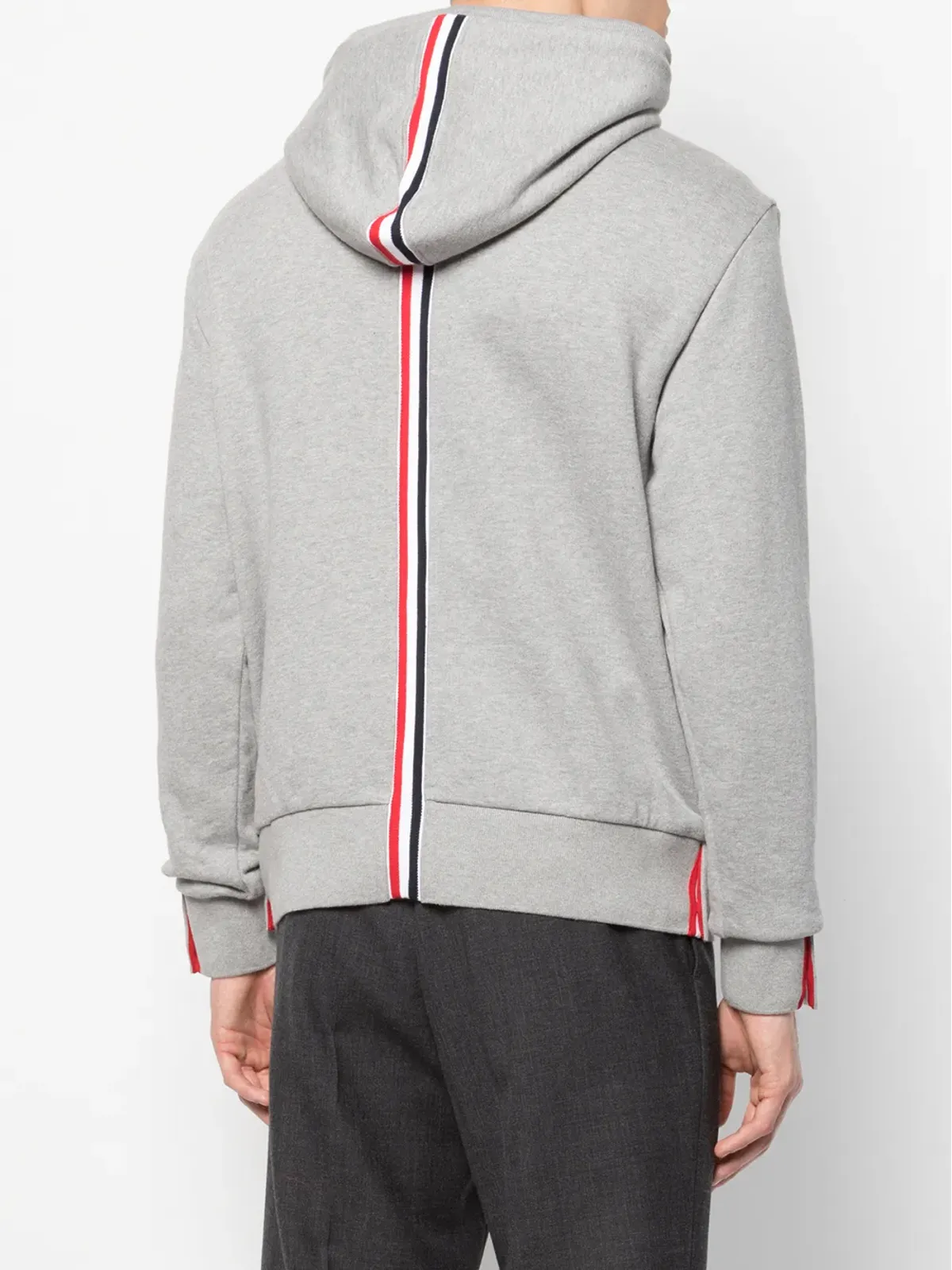Thom Browne ストライプディテール コットンジャージー フード付きパーカー - 画像4