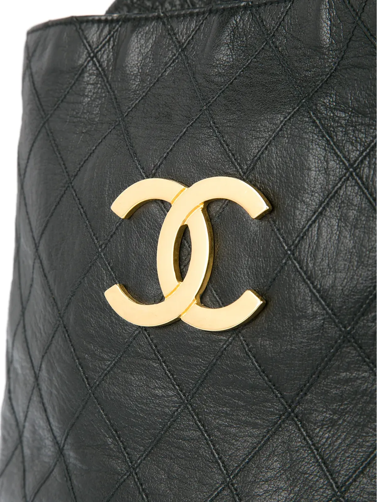 CHANEL Vintage ドローストリング・キルテッド・チェーンショルダーバッグ - ブラック - 画像4