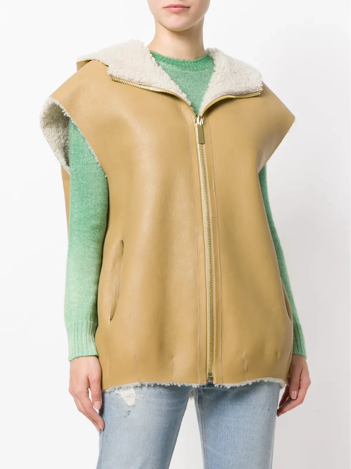 Michael Kors Collection ジップ付きシアリングジレ - 画像3