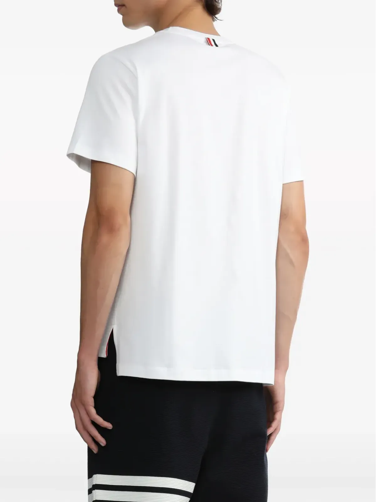 Thom Browne サイドスリット半袖Tシャツ - ホワイト - 画像4