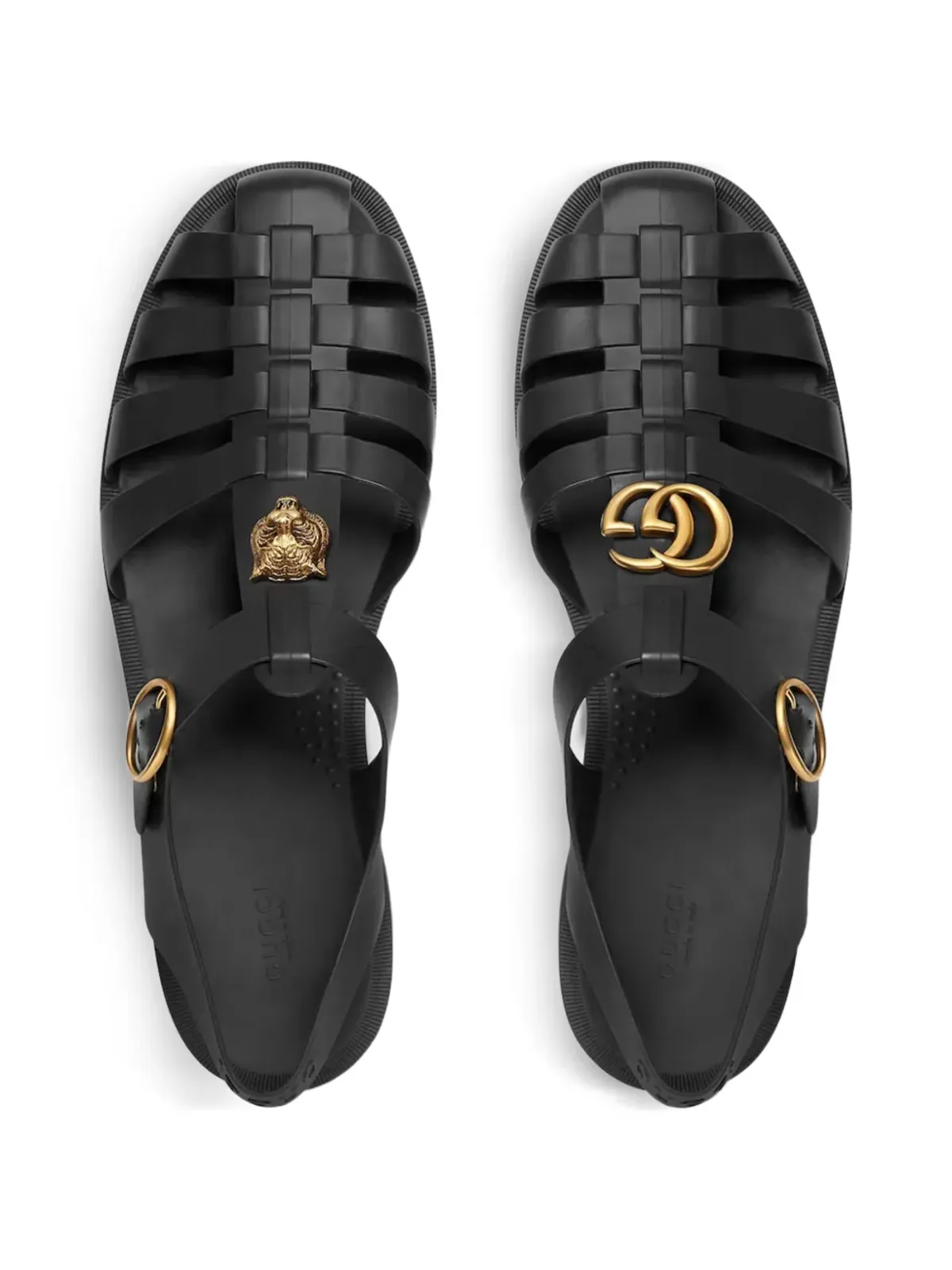 Gucci ロゴアップリケサンダル - 画像4