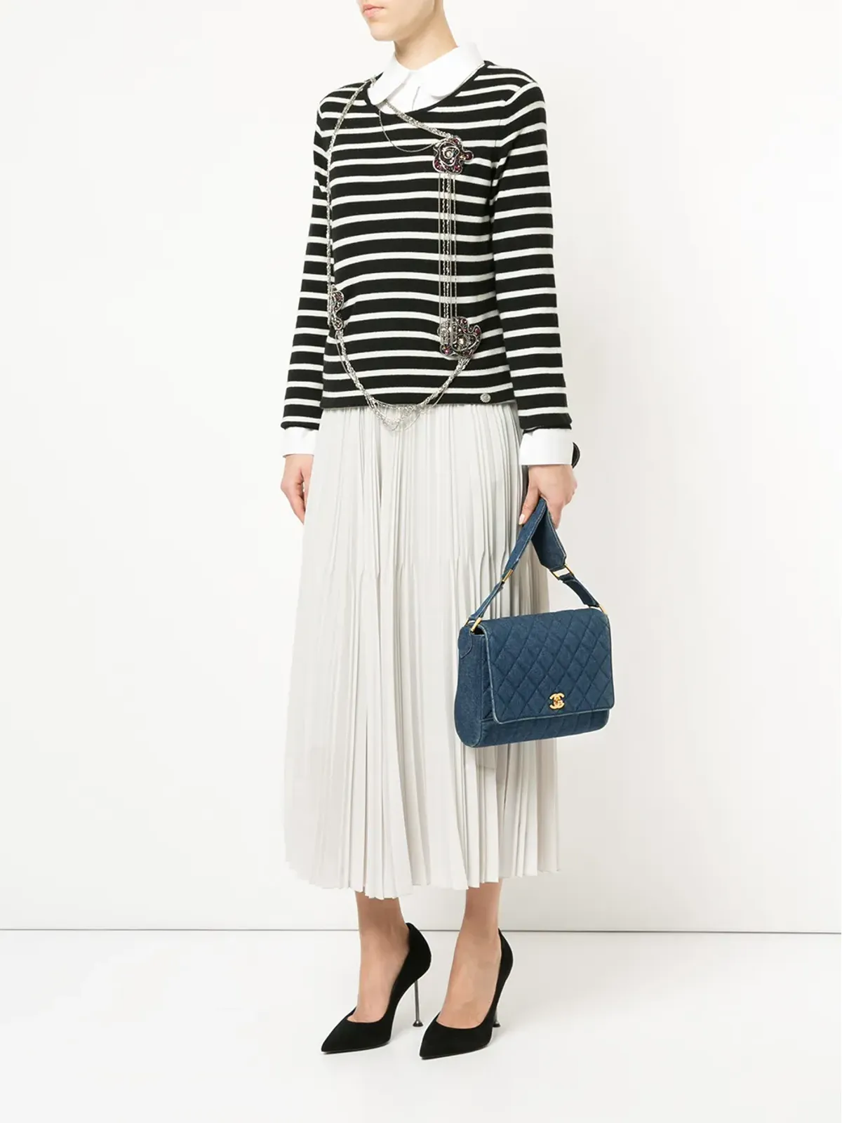 CHANEL Pre-Owned キルテッドデニムショルダーバッグ - 画像2