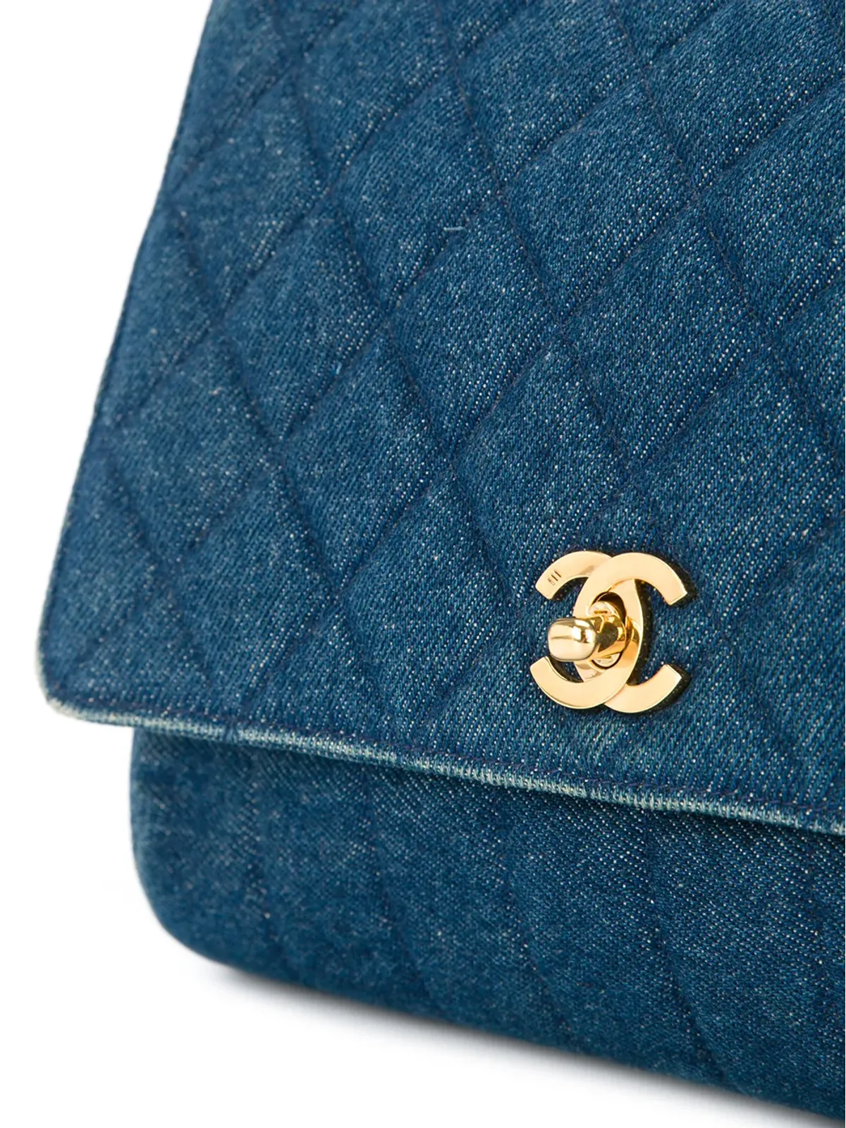 CHANEL Pre-Owned キルテッドデニムショルダーバッグ - 画像4