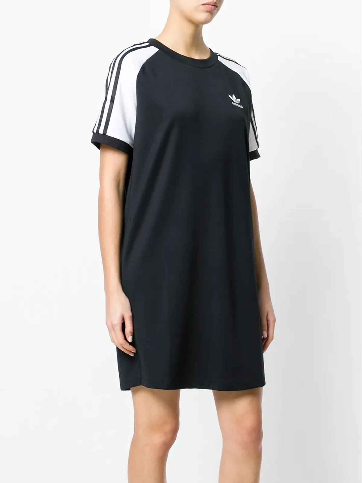 adidas アディダス オリジナルス アディカラー 3ストライプ ラグラン ドレス ブラック - 画像3