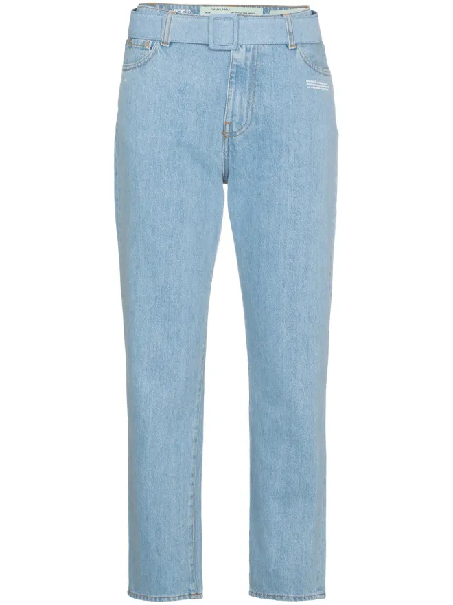 OFF-WHITE Off-White ミッドライズデニムクロップドジーンズの商品画像