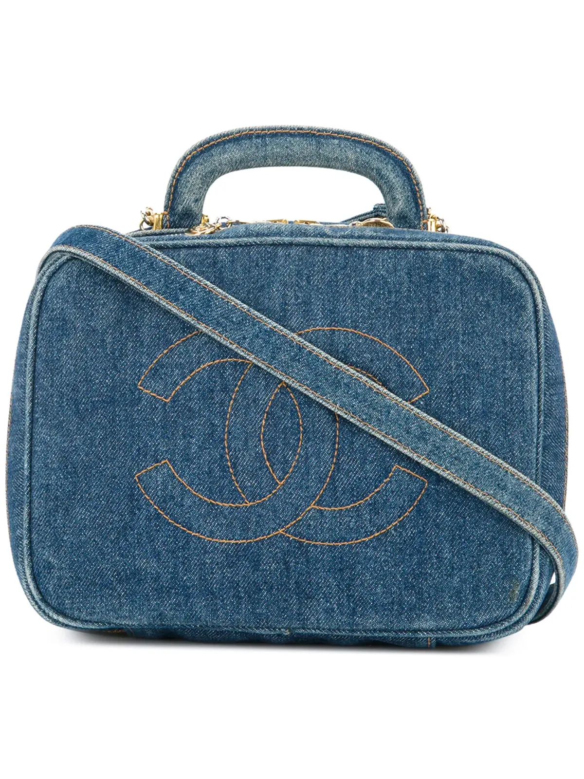 CHANEL Pre-Owned デニム2ウェイ コスメティックバッグ - 画像1