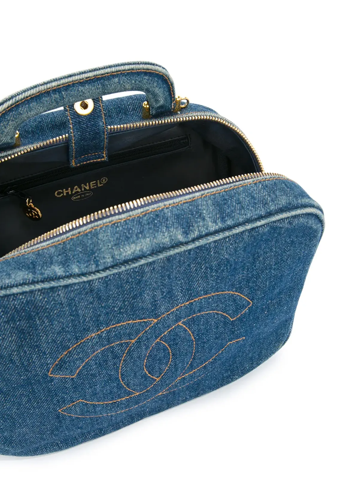CHANEL Pre-Owned デニム2ウェイ コスメティックバッグ - 画像5