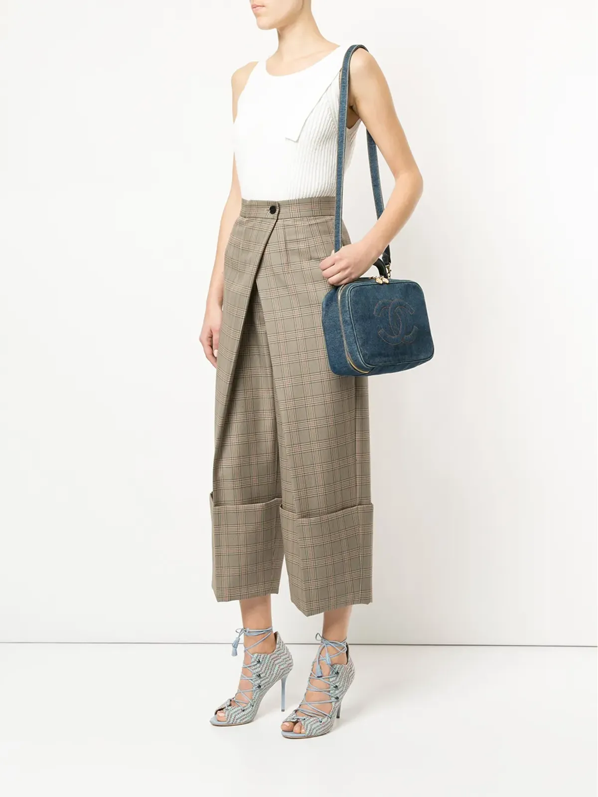 CHANEL Pre-Owned デニム2ウェイ コスメティックバッグ - 画像2