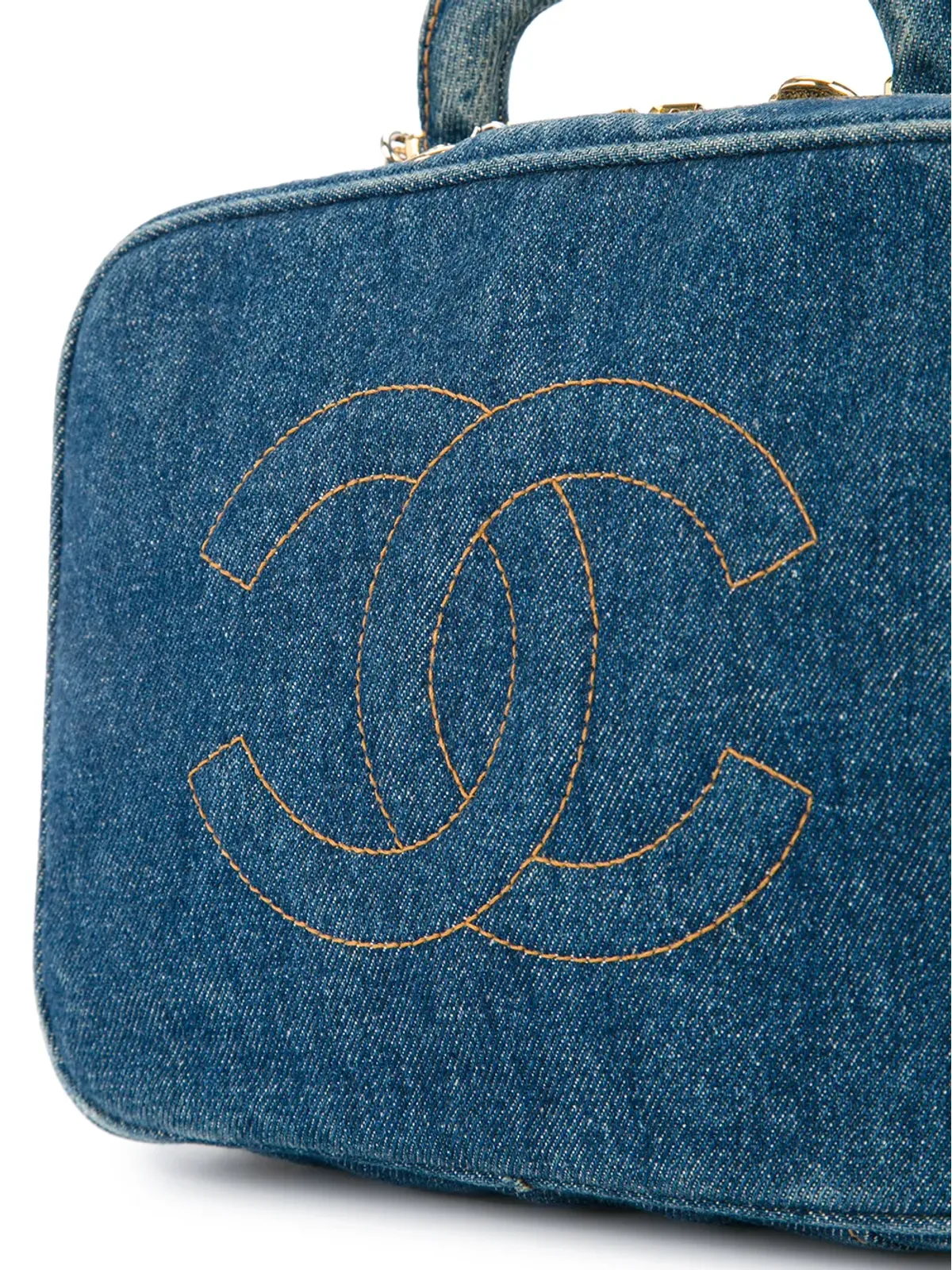 CHANEL Pre-Owned デニム2ウェイ コスメティックバッグ - 画像4