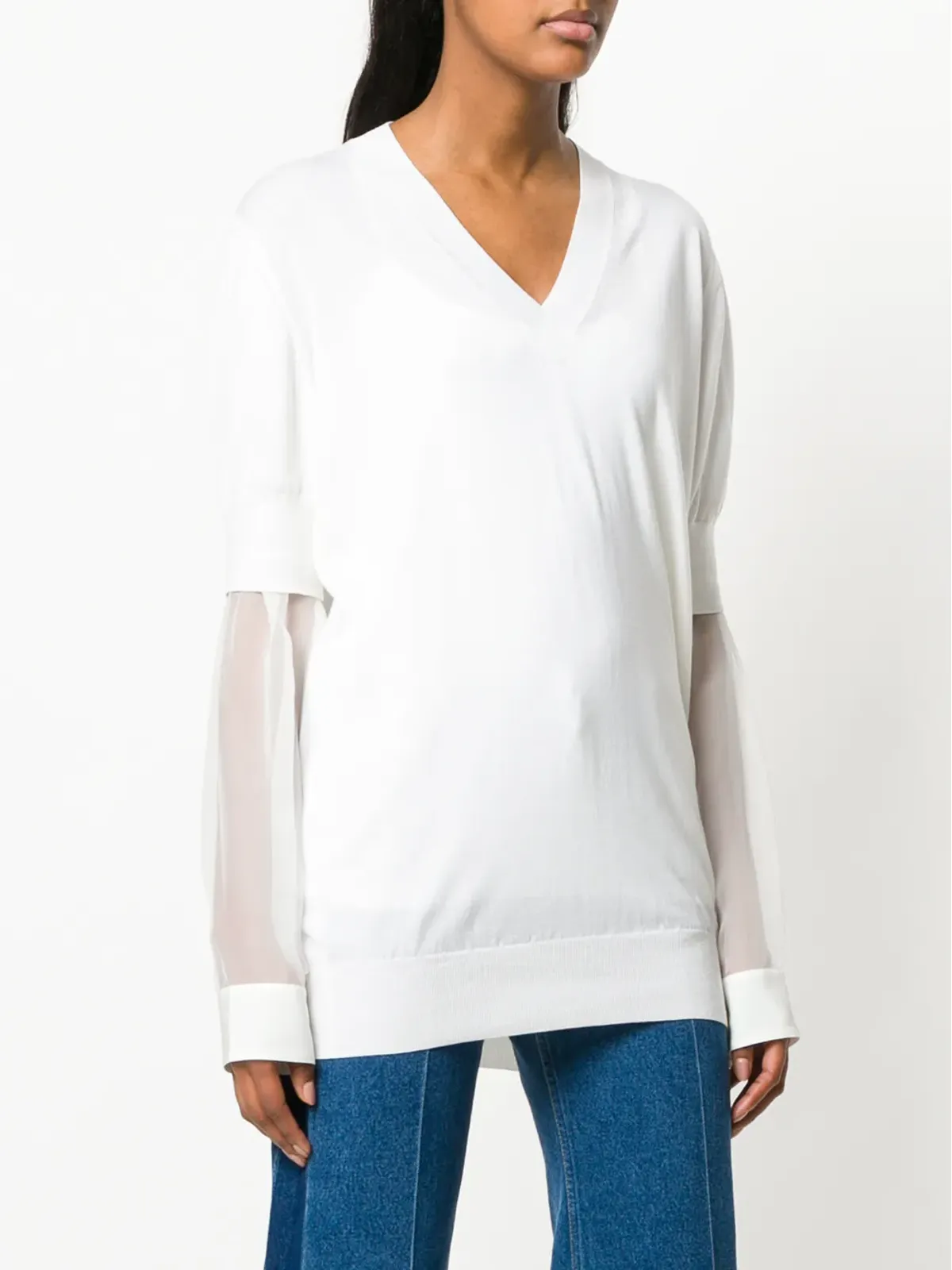 Givenchy シアー袖セーター - ホワイト - 画像3