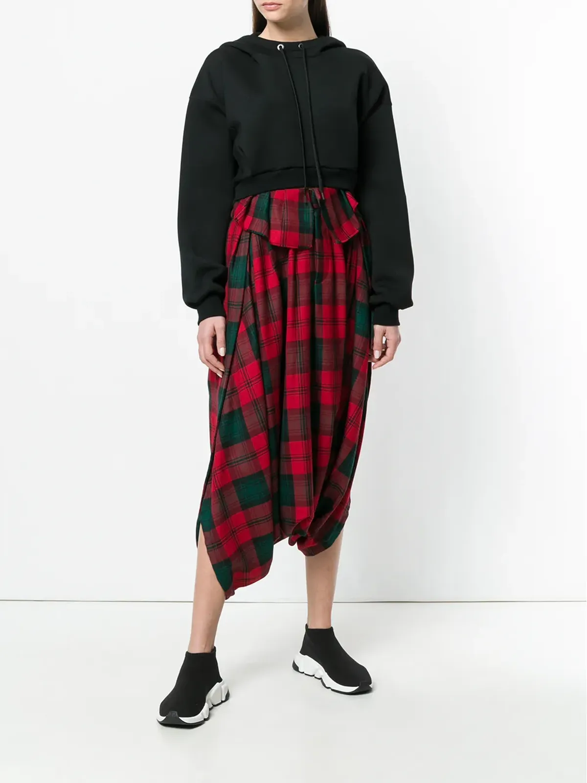 Comme Des Garçons Pre-Owned タータンチェック ドロップクロッチ トラウザー - 画像2