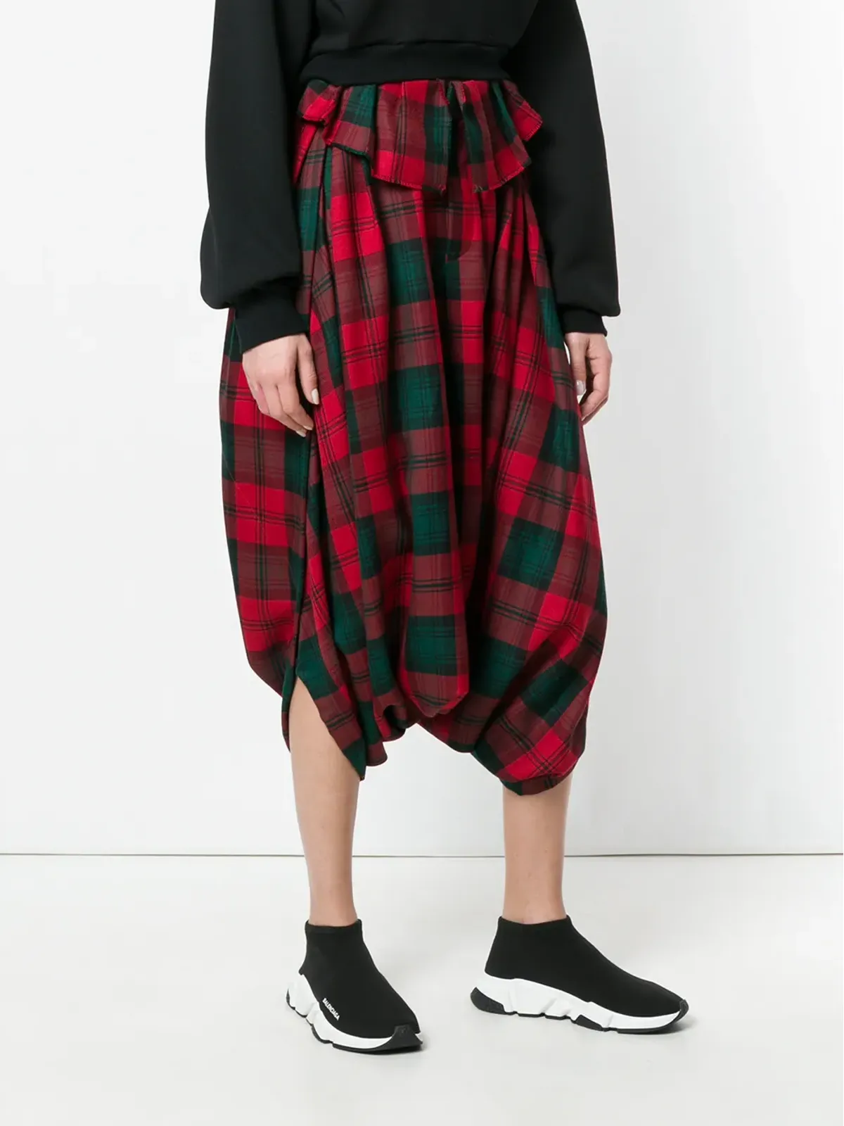 Comme Des Garçons Pre-Owned タータンチェック ドロップクロッチ トラウザー - 画像3