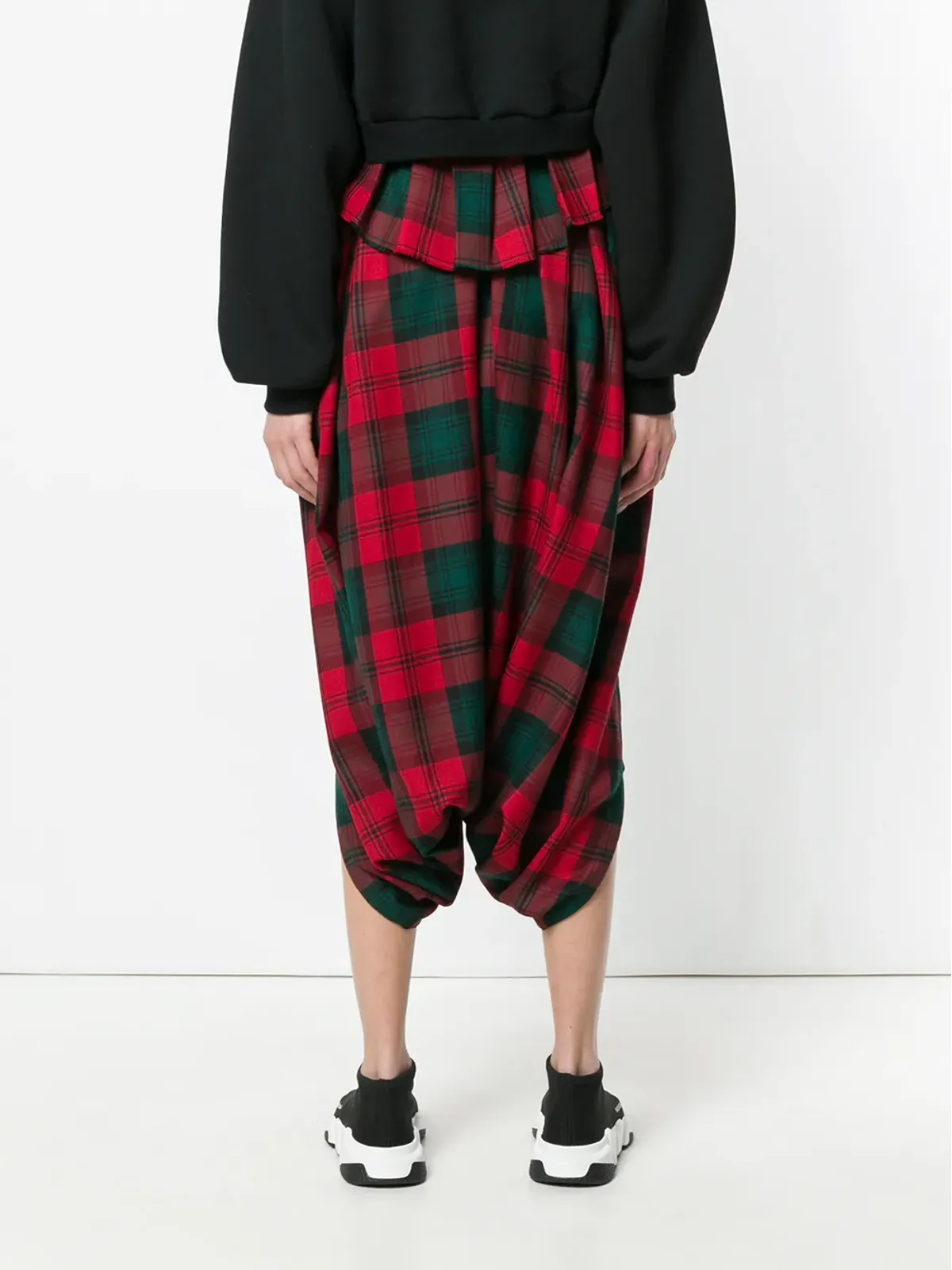 Comme Des Garçons Pre-Owned タータンチェック ドロップクロッチ トラウザー - 画像4