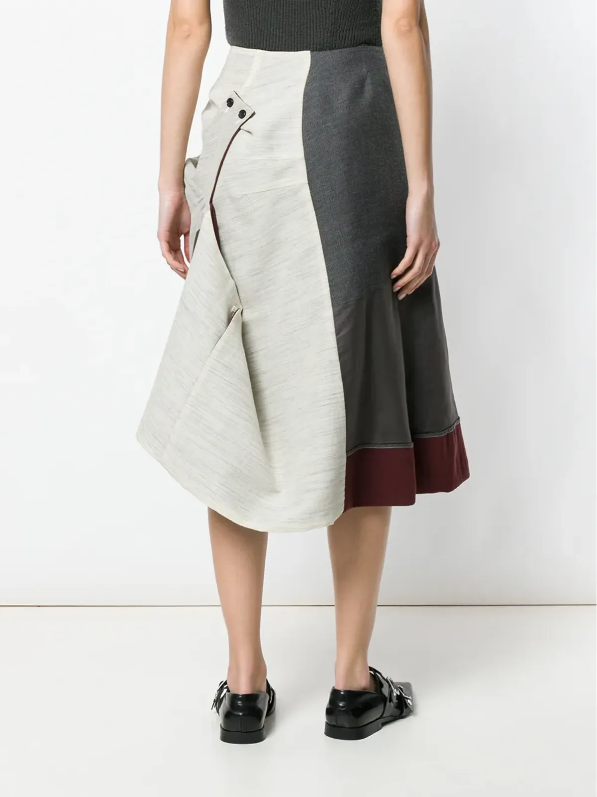 Comme Des Garçons Pre-Owned 1998 deconstructed draped skirt - Grey - 画像4