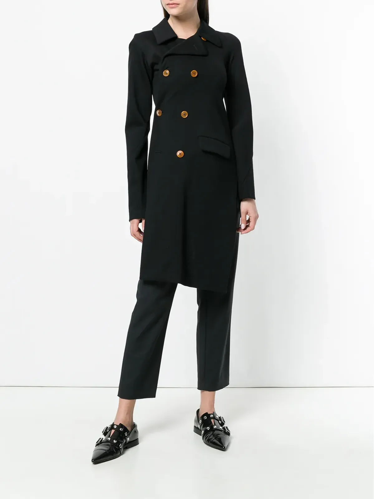 Comme Des Garçons Pre-Owned ねじれたダブルブレストジャケット - 画像2