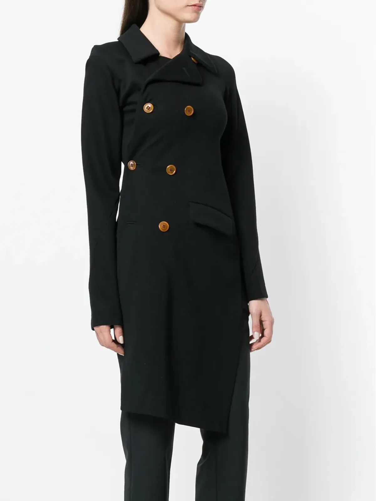 Comme Des Garçons Pre-Owned ねじれたダブルブレストジャケット - 画像3
