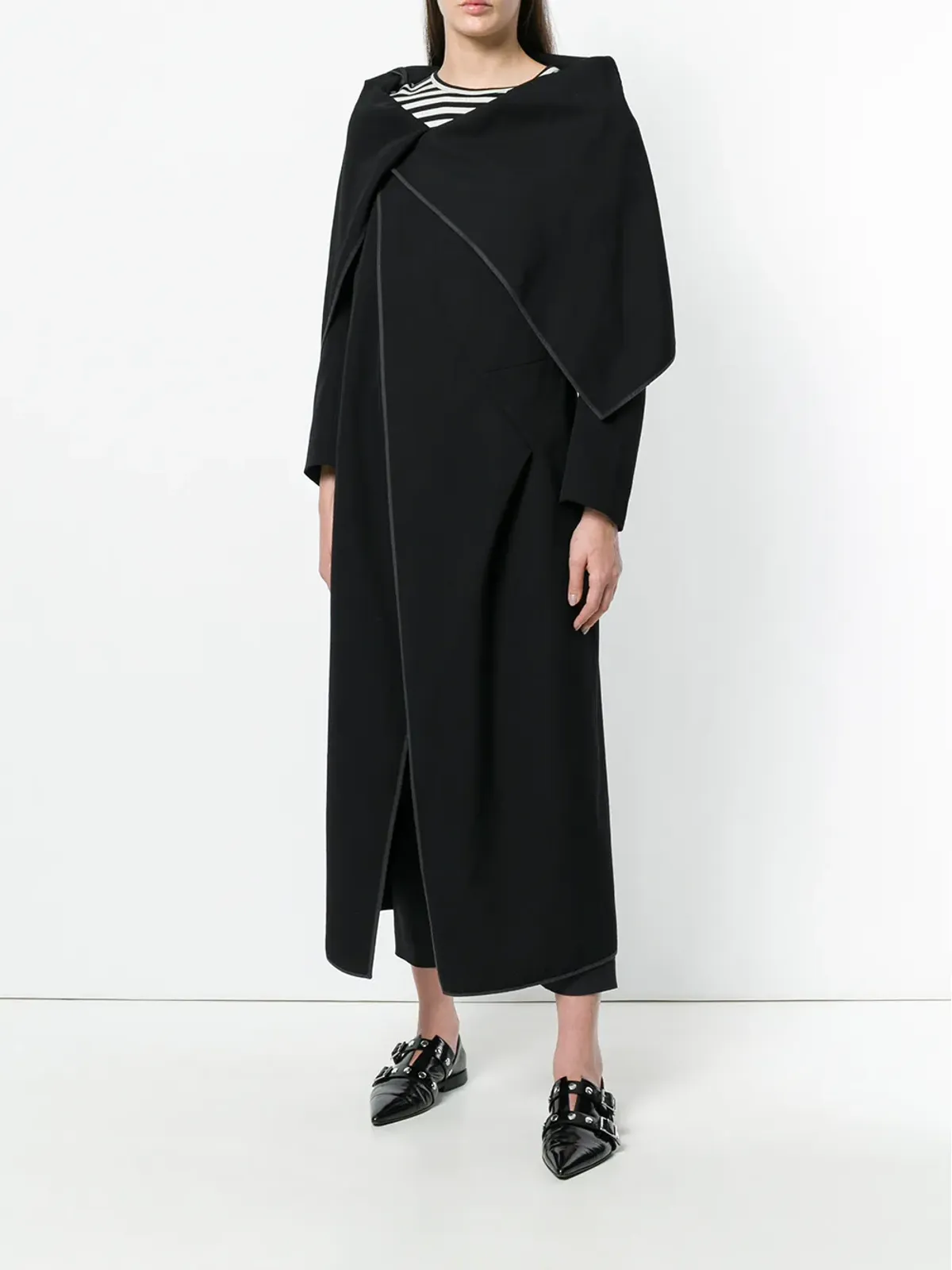 Comme Des Garçons Pre-Owned ラップフロントコート - 画像2