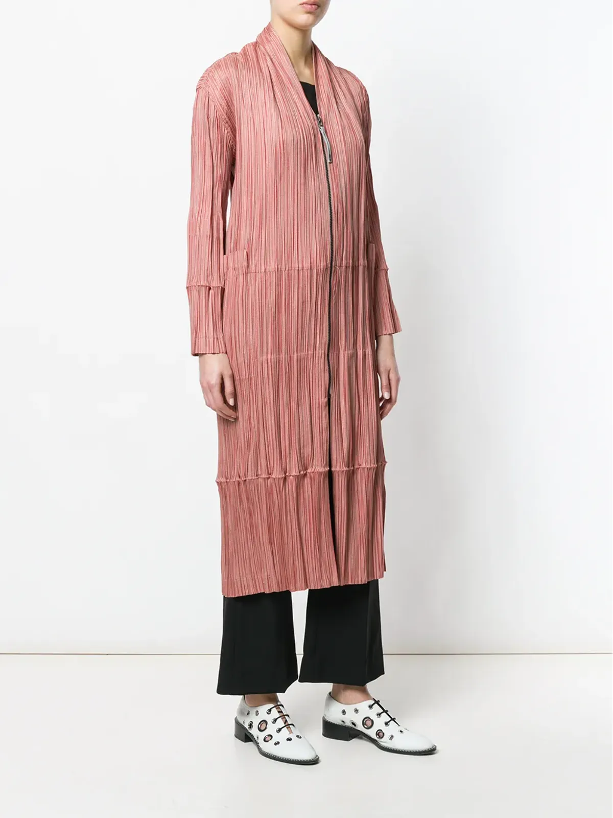 Issey Miyake Pre-Owned プリーツコート - イエロー - 画像3